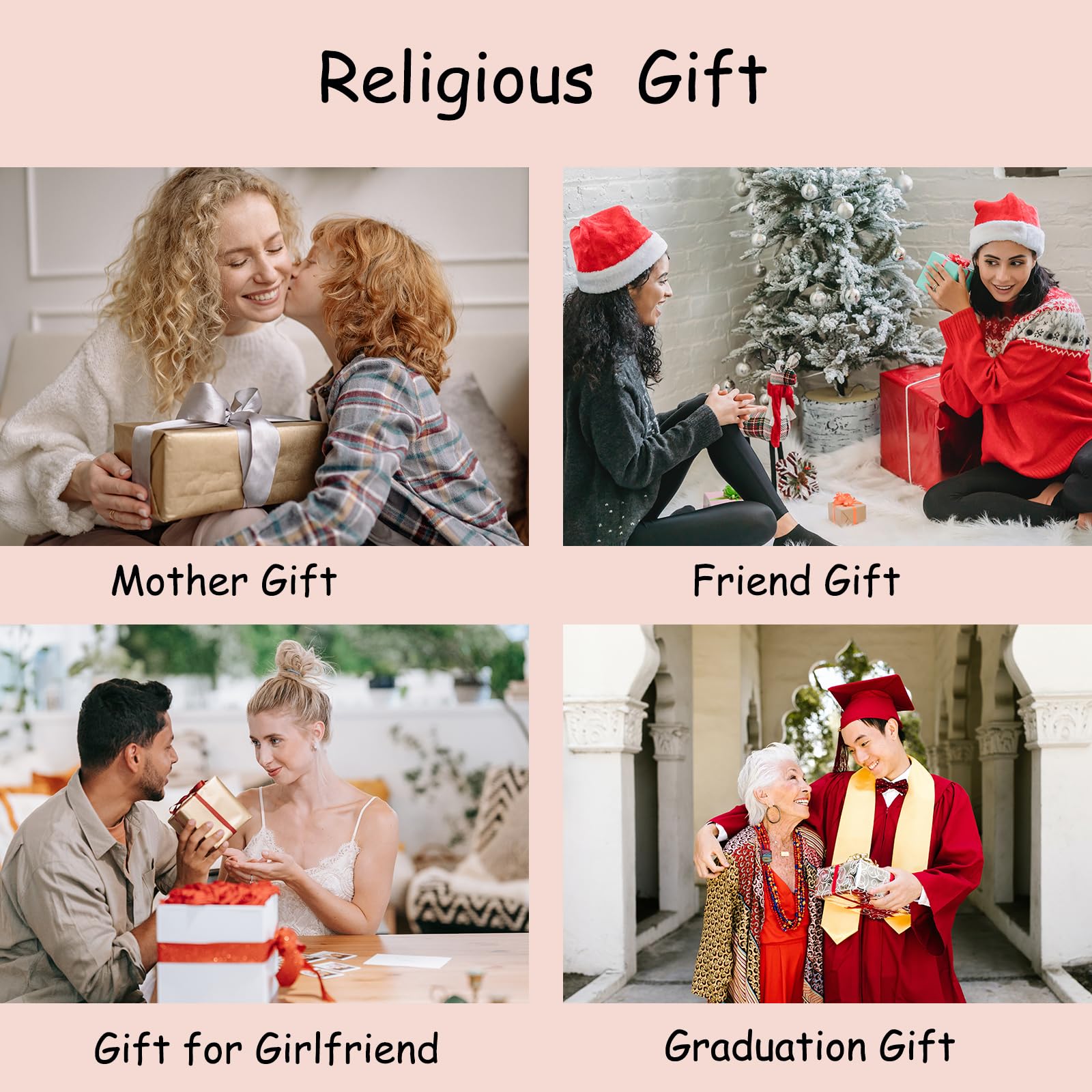 Inspirational Christian Gifts for Women & Men - Bible Verse Jewelry, Cross Necklace, Prayer Box - Perfect for Christmas, Birthday, Graduation, Baptism, Easter, Church Communion - Faith-Based Presents for Daughter, Son, Him, Her - Stocking Stuffers for Boys & Girls - Ideal for Daily Devotion, Worship Services & Spiritual Encouragement