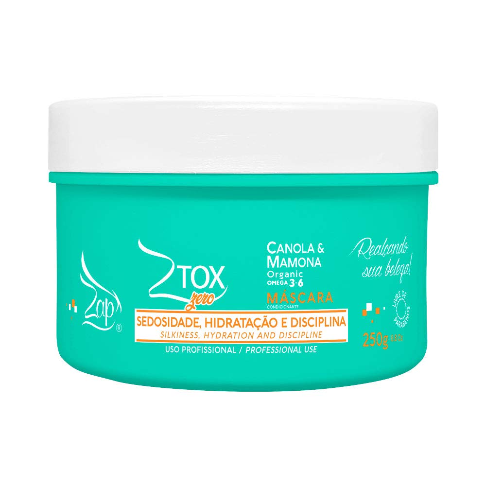 Zap Ztox Zero Conditioner Mask - Canola & Castor Oil Hair Treatment (250g/8.81oz) for Dry, Damaged Hair - Deep Conditioning & Repair at Home or Salon