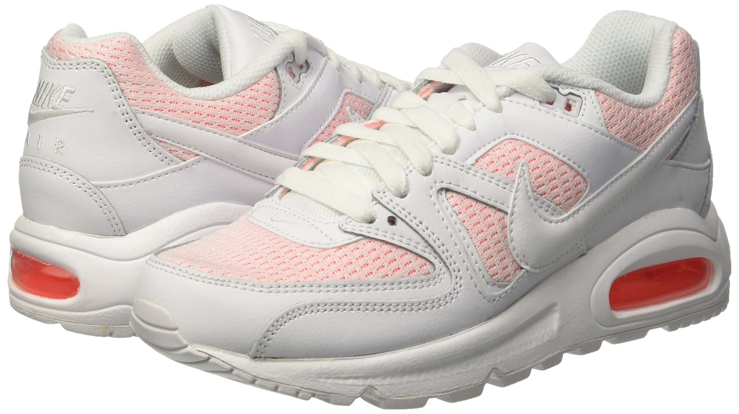 Nike Women's Air Max Command Running Shoes - White/White/Bright Mango - Size 38.5 EU - Lightweight Comfort for Jogging, Gym & Casual Wear