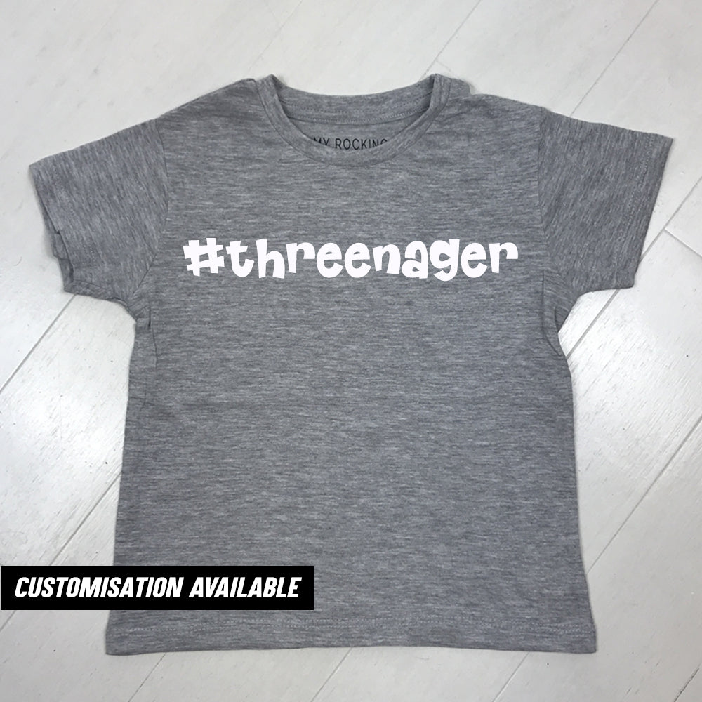Threenager T-Shirt - Funny Toddler Parenting Shirt for Moms & Dads - Perfect for Family Photos, Birthday Parties & Everyday Wear