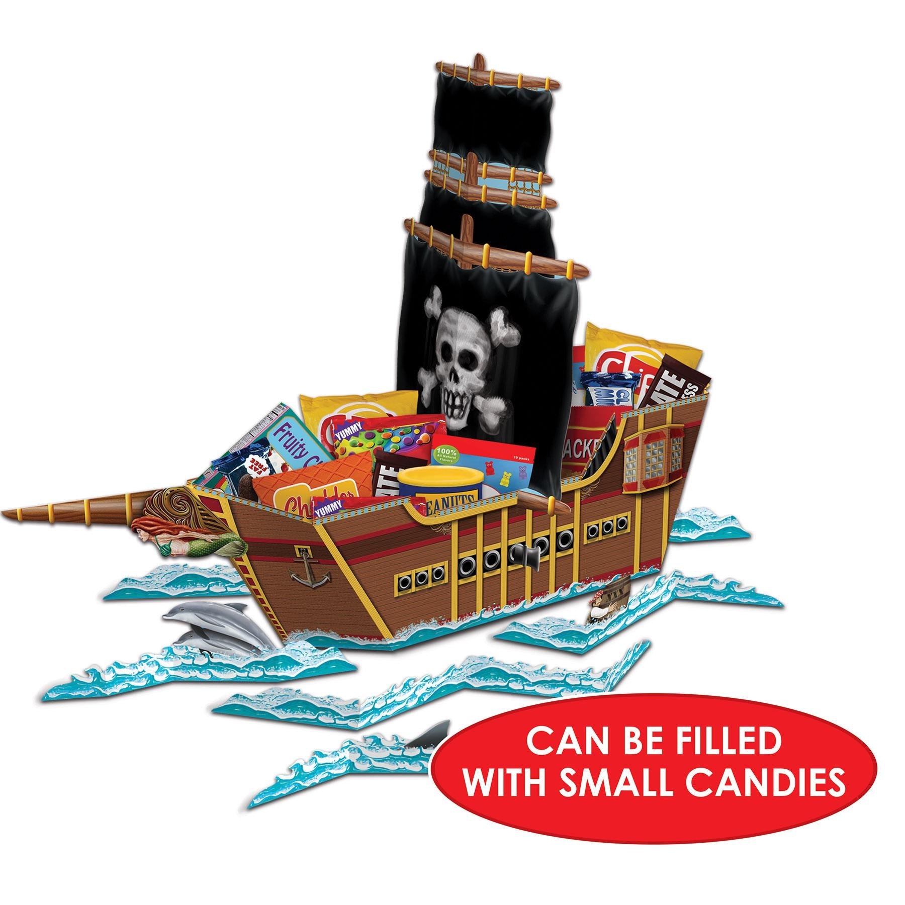 12 Pack Beistle 3D Pirate Ship Party Decorations - Perfect for Pirate Themed Birthday Parties, Baby Showers & Halloween Decor