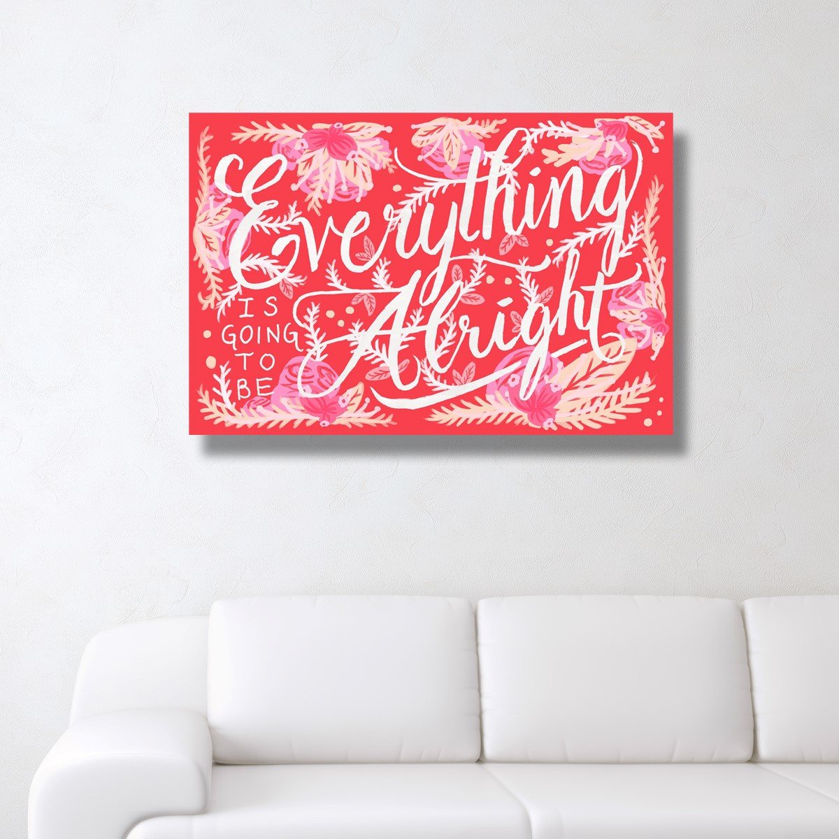 Oliver Gal Artist Co. 'Alright Floral' Canvas Wall Art Print - 45x30 Inch Holiday Home Decor in Red & White | Perfect for Living Room, Bedroom & Office Decorations