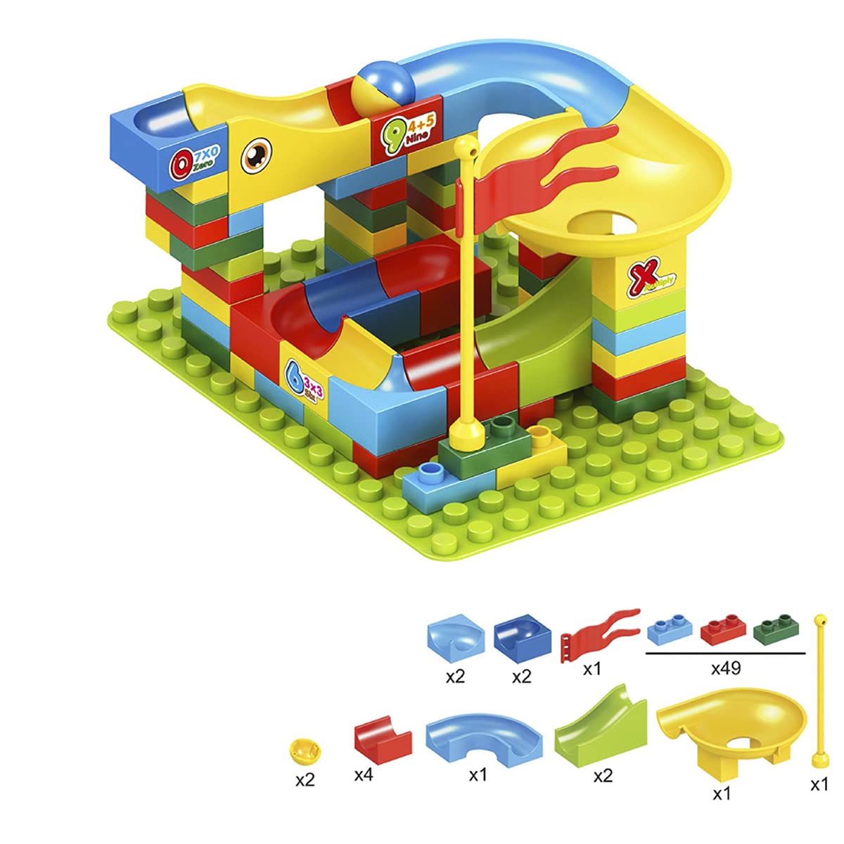 **JUNGANYUANYI 65-Piece Runway Building Block Toys - STEM Educational Construction Set for Kids, Boys & Girls - Creative Birthday Gift for Toddlers & Preschoolers - Perfect for Indoor Play, Classroom Activities & Party Favors**