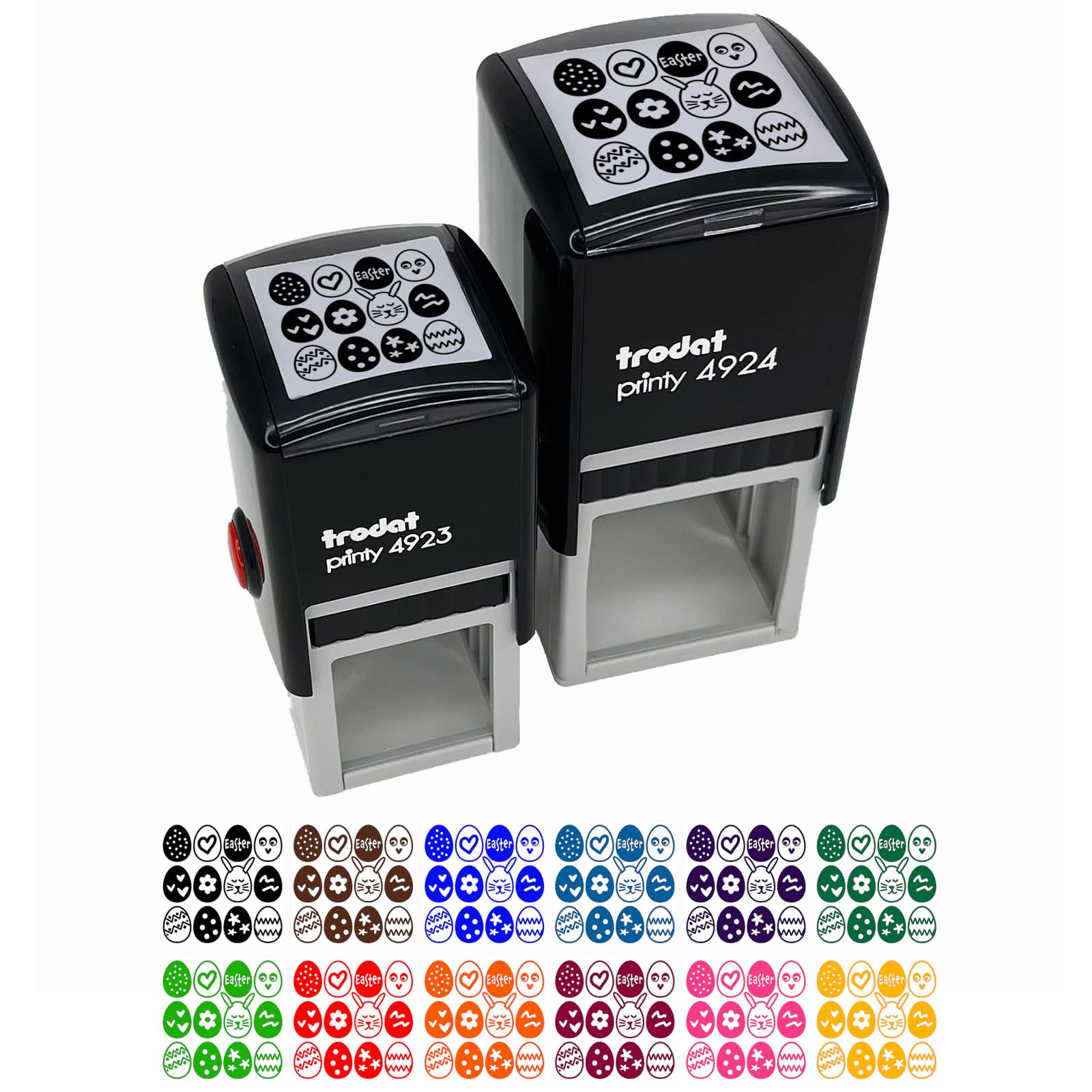 Easter Egg Self-Inking Stamp - 1 Inch Small Rubber Stamper with Black Ink for DIY Crafts, Scrapbooking & Holiday Card Decorations