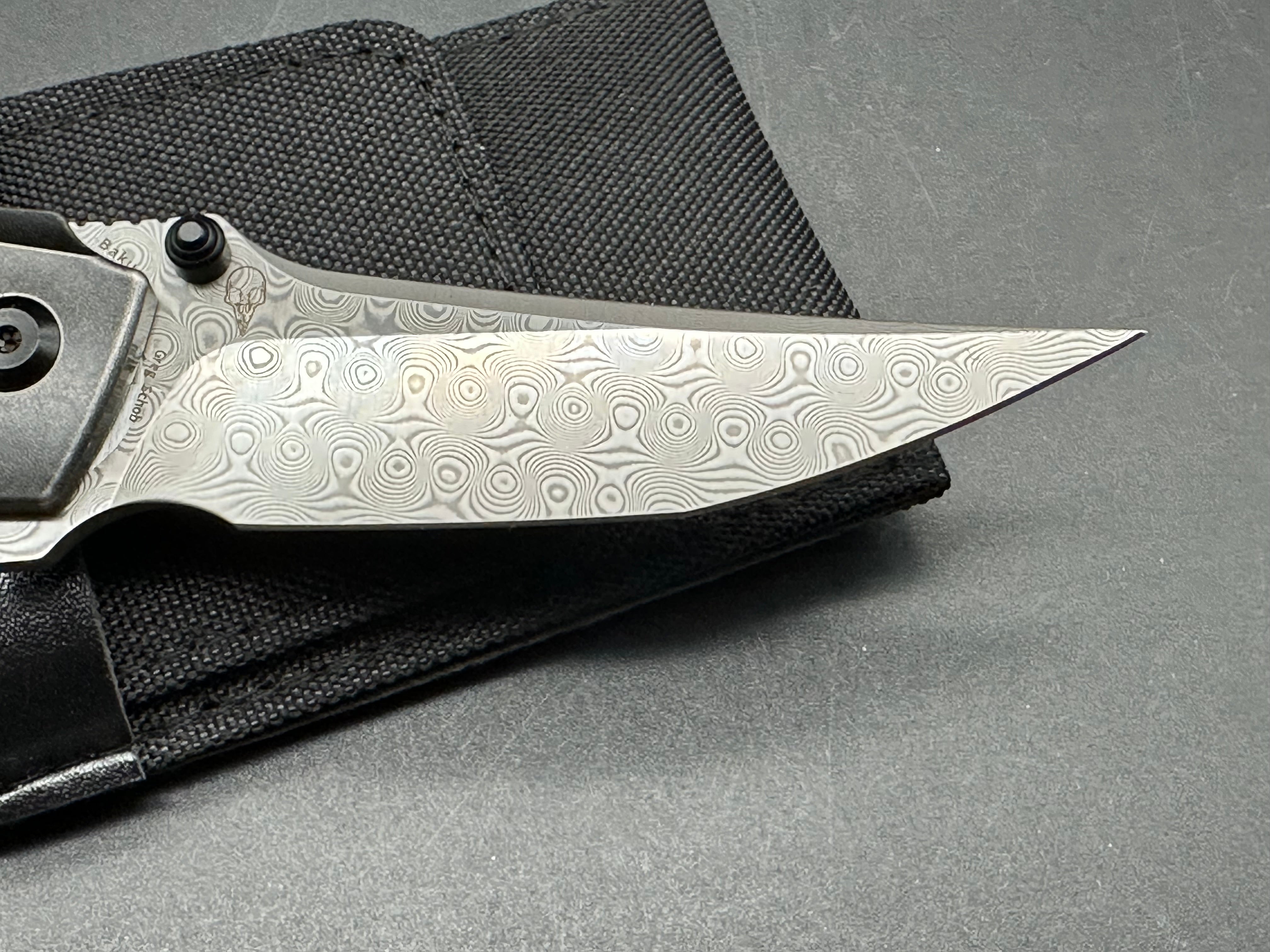 KANSEPT BAKU Titanium Handle Damascus Steel Folding Pocket Knife - EDC, Outdoor Camping & Survival Tool