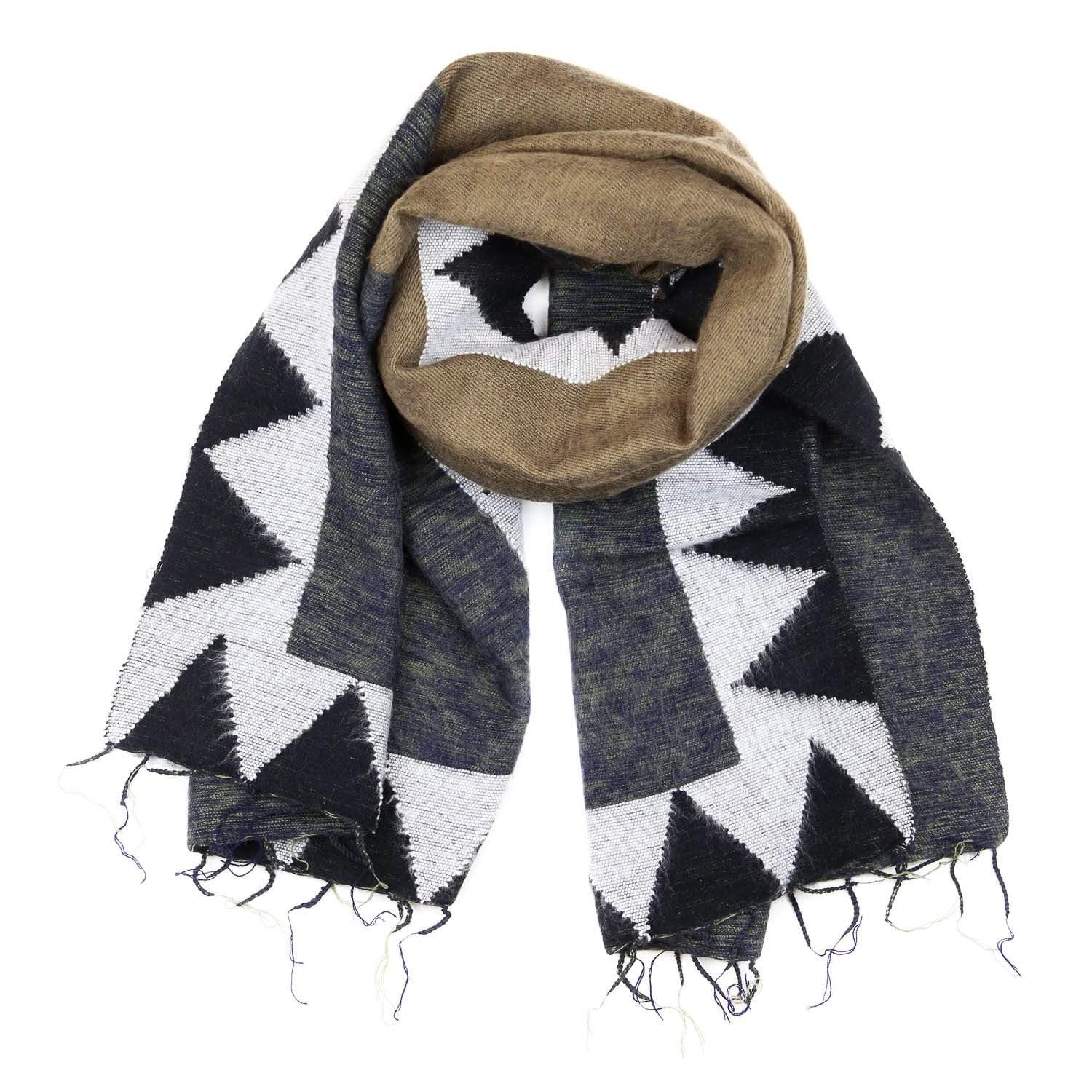 Himalayan Wool Scarf - Soft Geometric Pattern Winter Wrap for Women & Men - Perfect for Cold Weather, Outdoor Activities & Fashion Accessories