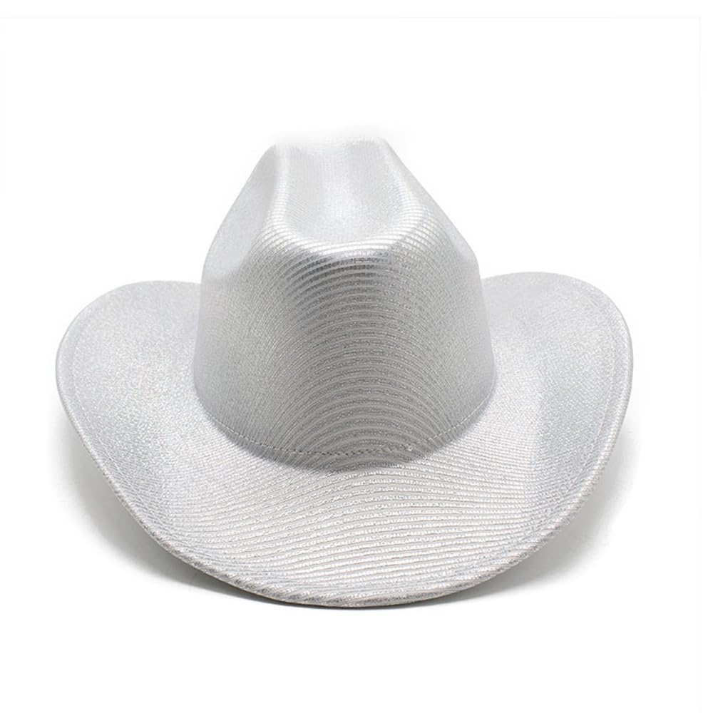 LIDHAY Space Cowboy Holographic Rave Hat - Western Cowboy Cowgirl Hat with Glitter for Women & Men - Perfect for Disco Party, Music Festival, and Rave Costume