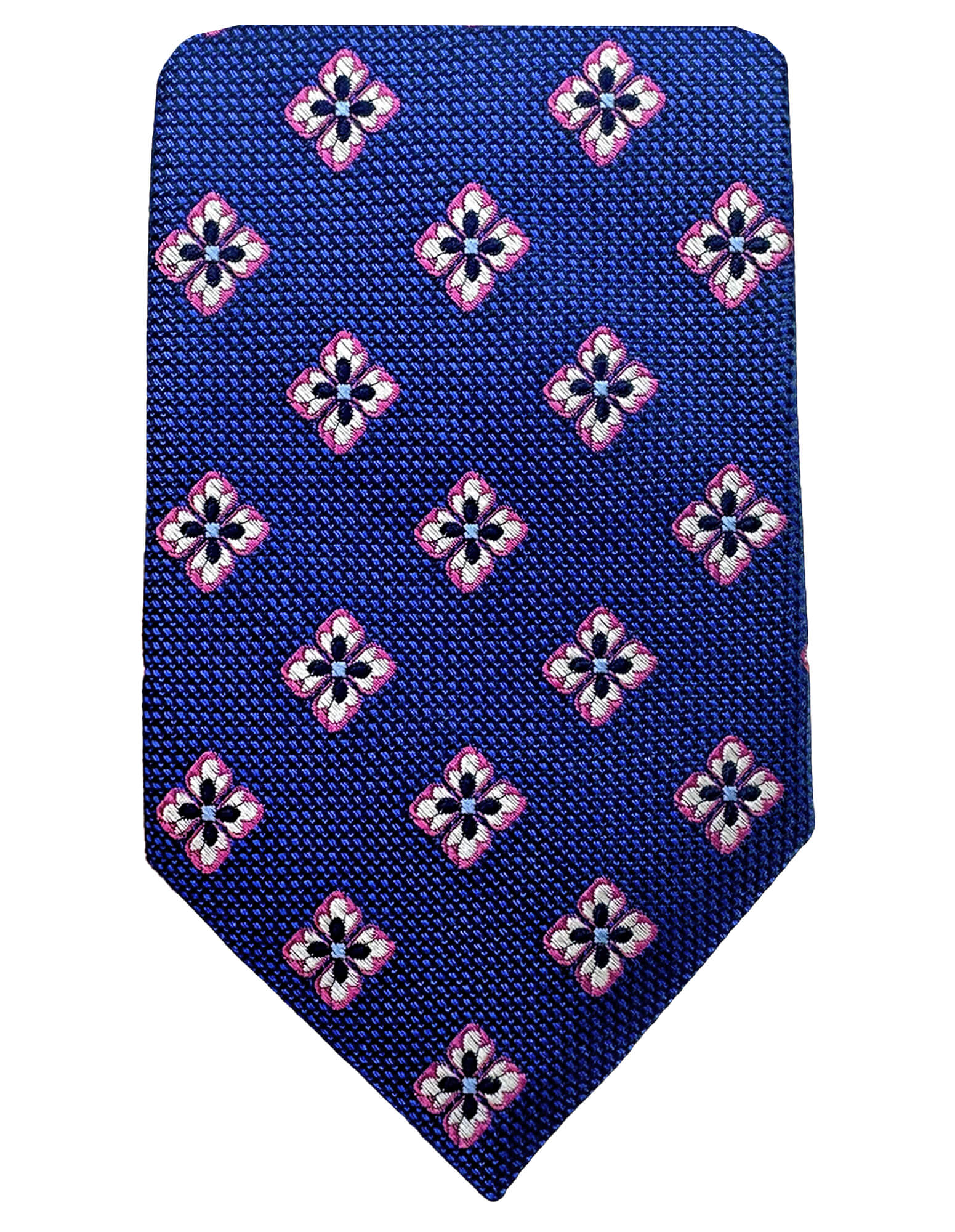 DÉCLIC Eli Blue Patterned Tie for Men - Stylish Silk Necktie for Business, Wedding & Formal Occasions