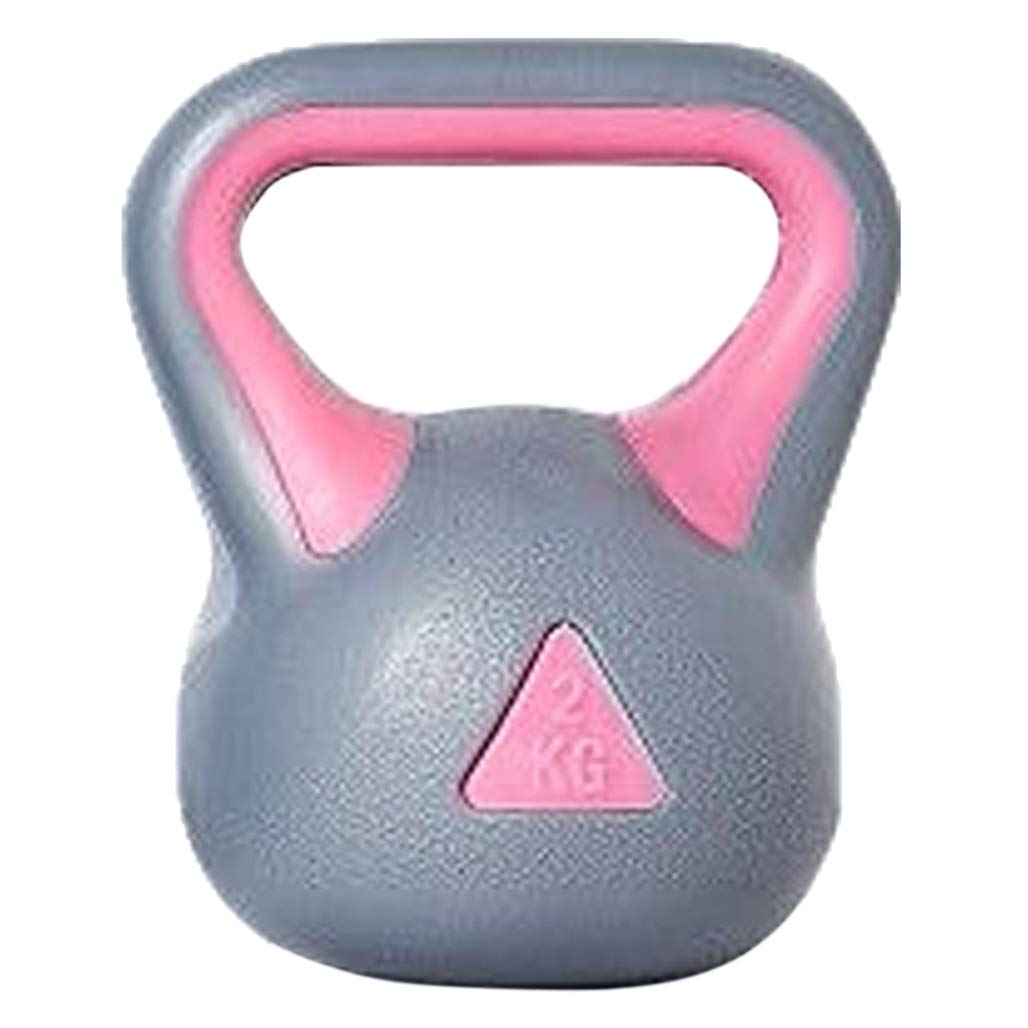 DPPAN Vinyl Coated Cast Iron Kettlebell - 2kg/4.40lb Pink Weight for Strength Training, Home Gym & CrossFit Workouts - Wide Flat Base for Stability - Perfect for HIIT, Yoga & Functional Fitness