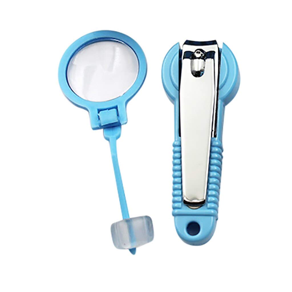 MEZON Stainless Steel Nail Clipper with Magnifying Glass - Professional Manicure Pedicure Tools for Kids & Seniors - Easy Grip Nail Cutter for Elderly Care & Children's Safety - Perfect for Home, Travel, and Salon Use