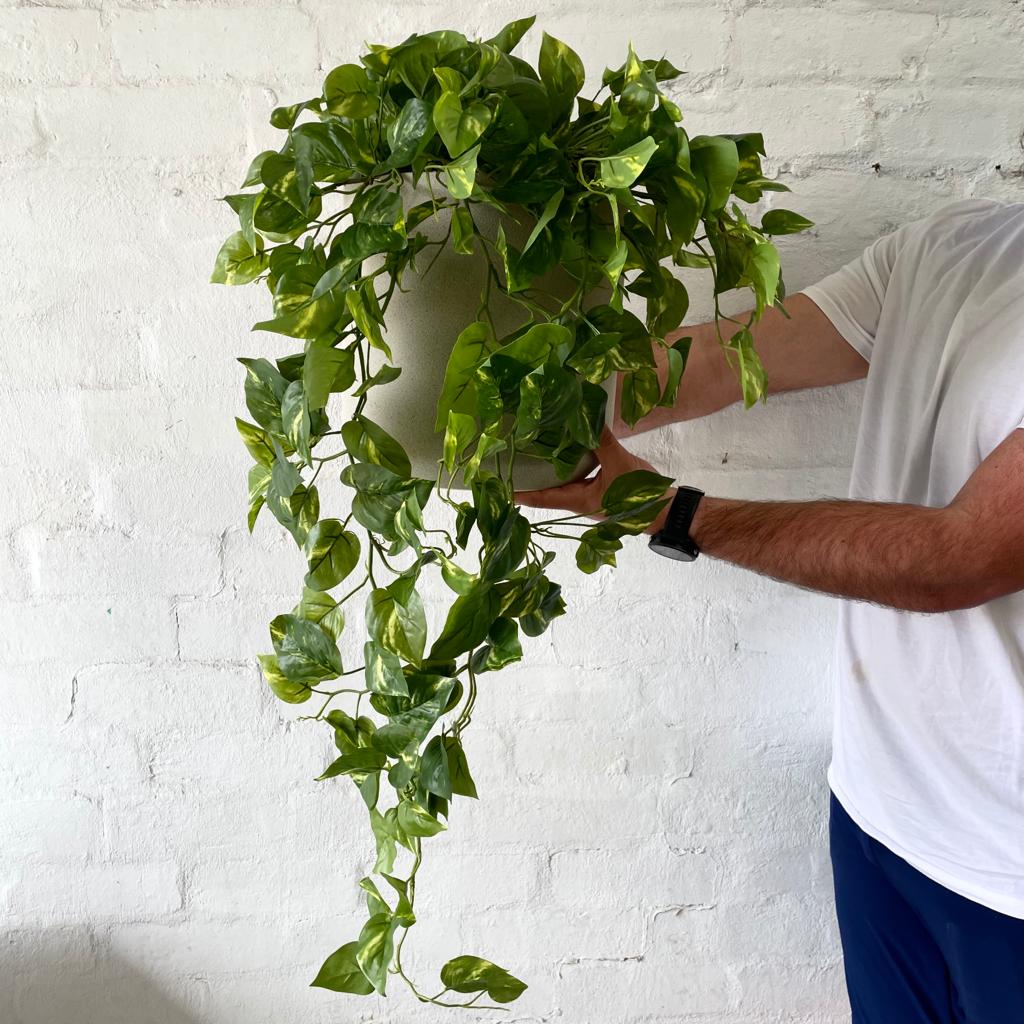 Extra Large Artificial Pothos Bush - Lifelike Fake Hanging Plant for Home Decor, Office, Wedding & Indoor Greenery - 36 Inch Faux Vine with Leaves