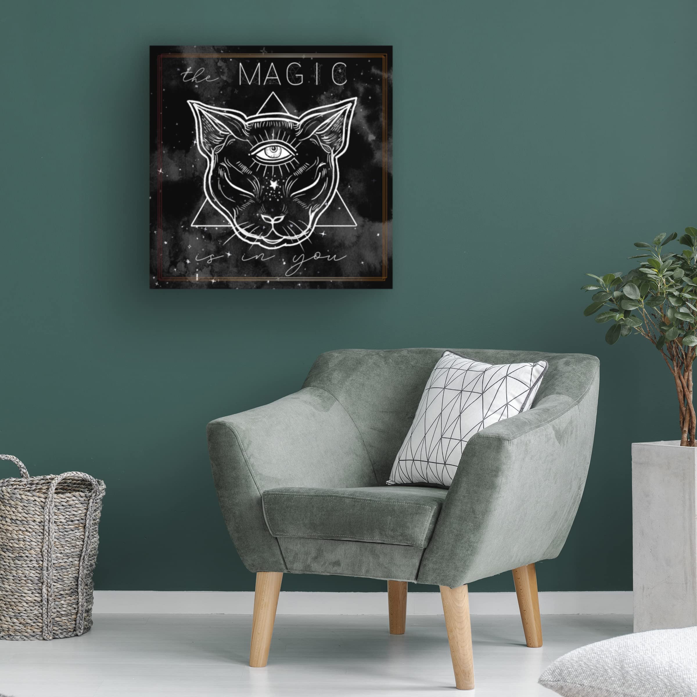 Mystical Cat I Canvas Art Print by Jennifer Paxton Parker - Handmade Wall Decor for Living Room, Bedroom & Office - Unique Cat Lover Gift Idea