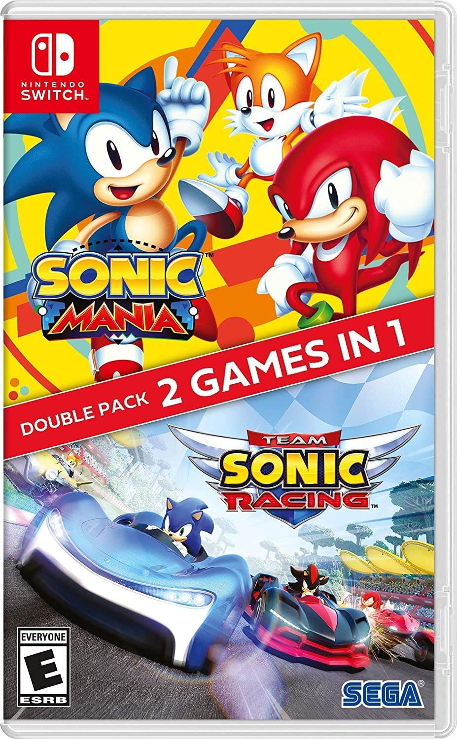 Sonic Mania & Team Sonic Racing Double Pack Bundle for Nintendo Switch - Best for Multiplayer Racing & Retro Gaming Fun