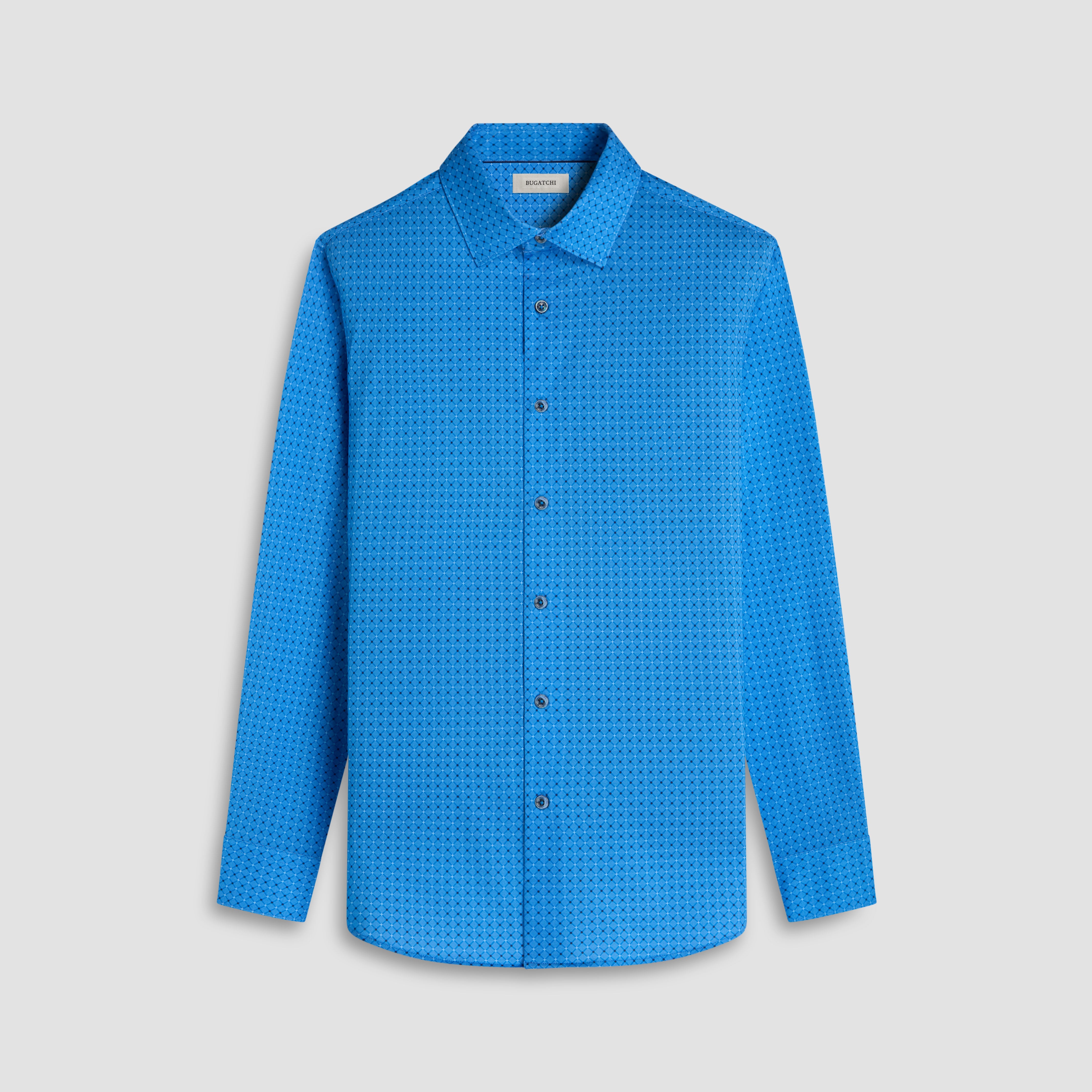 James Diamond Check Cotton Shirt for Men - Stylish Casual Button Down Shirt for Office, Date Night & Outdoor Activities