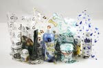 Pet Themed Print Bags - 100pcs Clear Plastic Treat Bags for Cat & Dog - Party & Vet Use