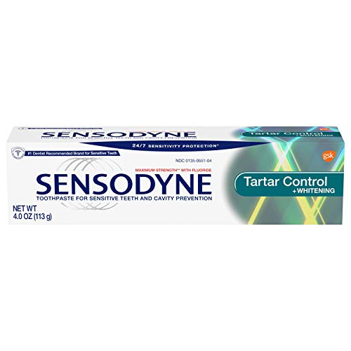 Sensodyne Maximum Strength Fluoride Toothpaste for Sensitive Teeth & Cavity Prevention - 4oz (2 Pack) - Relieves Tooth Sensitivity & Whitens Teeth - Ideal for Daily Oral Care & Sensitive Teeth Relief