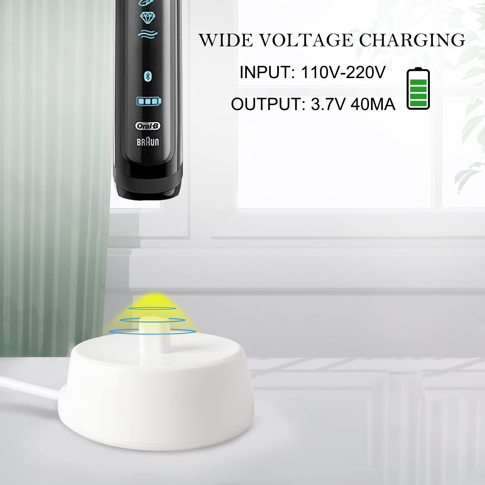 Oral-B Electric Toothbrush USB Charger - Braun Toothbrush Travel Charging Base, Waterproof Inductive Charger Model 3757 | Portable for Home & Travel Use