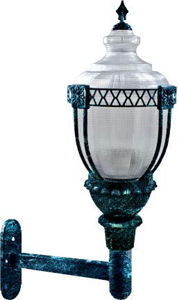 GM670-LED75-VG Clear Acorn Wall Fixture - 75W LED Mogul Base Light Bulb (120-277V) in Verde Green - Perfect for Outdoor Porch, Garden & Patio Lighting