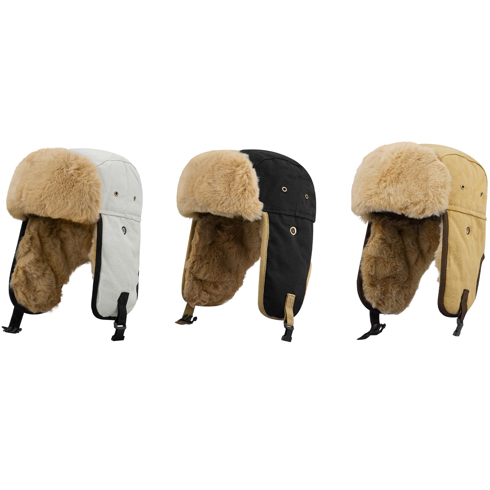 Croogo Winter Trapper Hat - Warm Fleece-Lined Ski Hat with Ear Flaps for Men & Women - Cozy Aviator Ushanka Russian Style Hat for Snowboarding, Skiing, and Cold Weather Outdoor Activities