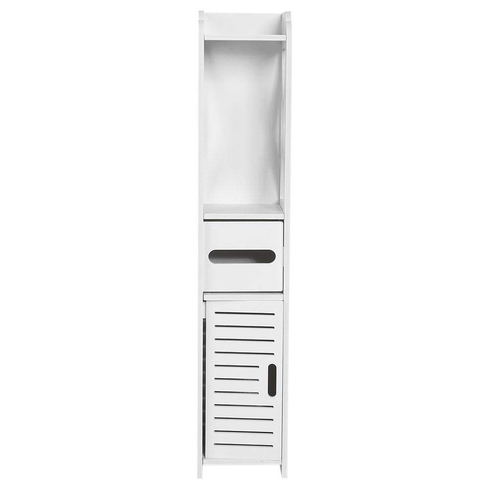Vensans White Wood Bathroom Cabinet 80x15.5x15CM - Toilet Storage Shelf for Tissue & Household Items