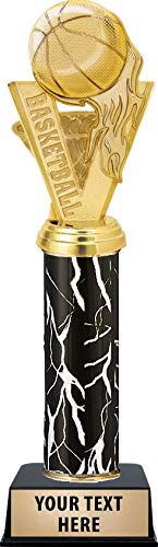 Custom Engraved Black Lightning Basketball Fireball Trophy - Personalized Basketball Awards for Champions - Perfect for Tournaments, Team Awards & Sports Recognition Ceremonies