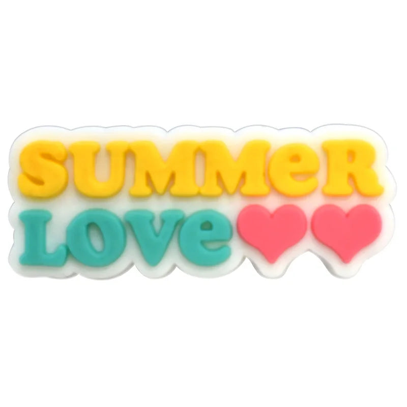 1Pcs PVC Summer Beach Ice Cream Cactus Shoe Charms for Crocs - Cute Shoe Accessories & DIY Decorations - Fits Crocs Shoes & Wristbands - Perfect for Beach Parties, Pool Days & Summer Fashion