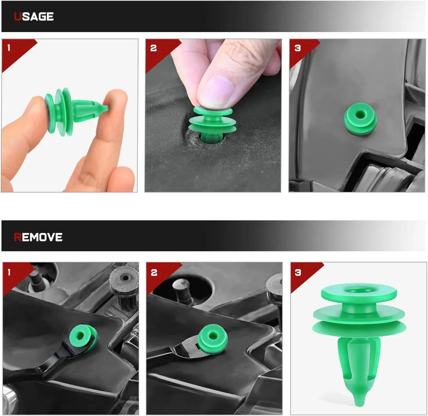 100 Pcs 18mm Hole 7.5mm Head Door Trim Panel Clips for Chrysler Dodge Jeep 1993-2005 - Replaces OEM 6503204 - Perfect for Interior Door Panel Repair & Auto Body Maintenance