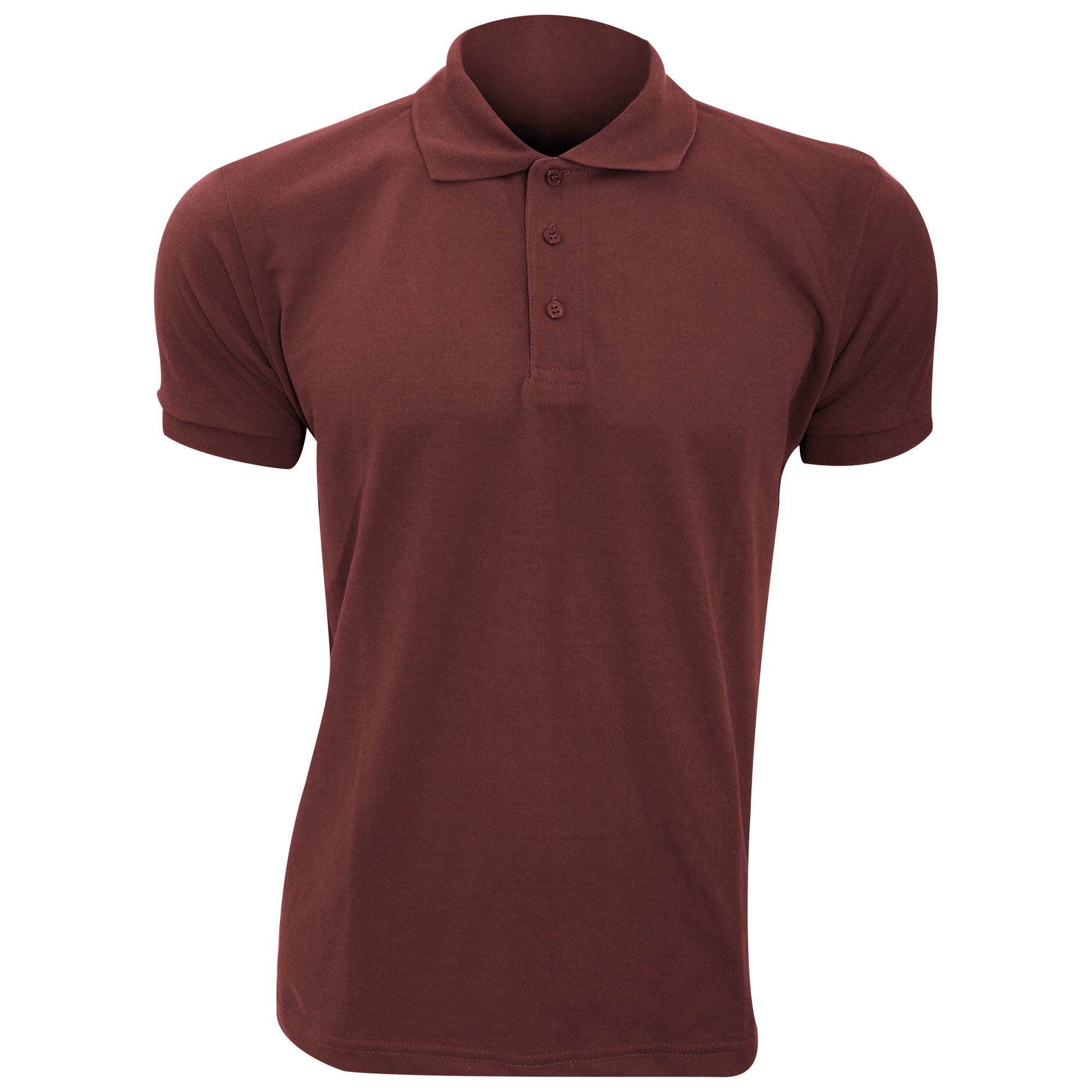 **Men's Prime Pique Short Sleeve Polo Shirt - Classic Fit, Breathable Fabric, XXL (45-47” Chest), Burgundy - Perfect for Casual Wear, Office & Outdoor Activities**