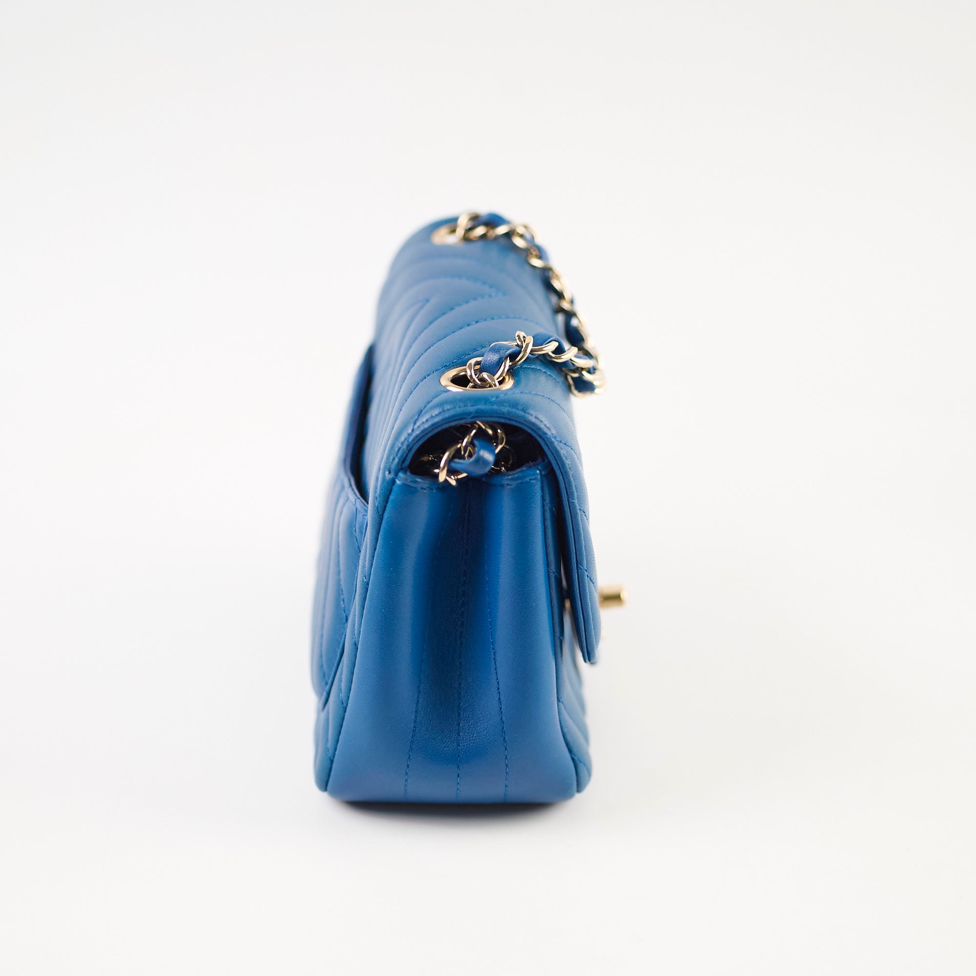Chanel Mini Square Chevron Bag in Blue - Luxury Crossbody Bag for Women | Perfect for Parties, Dates & Everyday Use