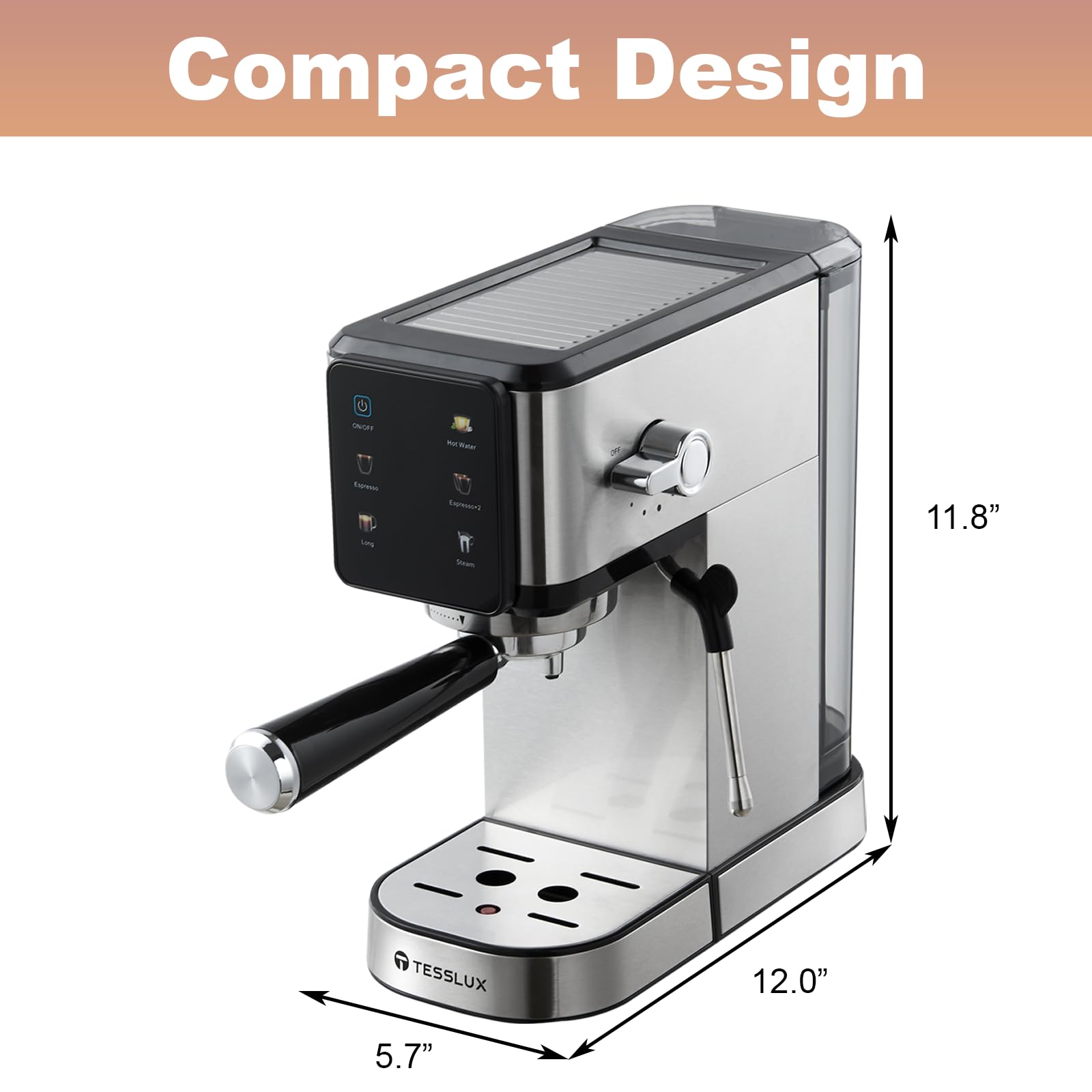20Bar Dual Boiler Espresso Machine with LCD Touch Control & Milk Frother - Compact Home Coffee Maker for Café Style Cappuccino & Latte | Perfect for Home Baristas & Coffee Lovers