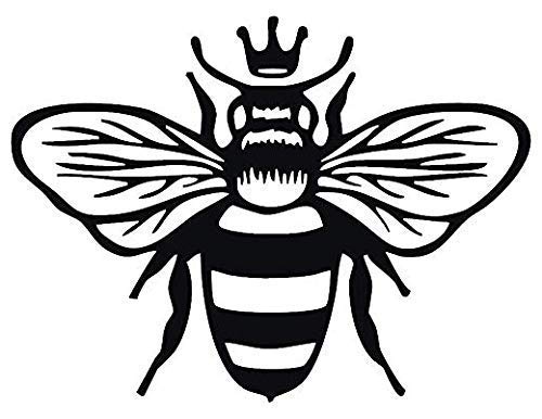 Queen BEE - Black Printed Sticker Graphic - Waterproof Vinyl Decal for Laptops, Cars, Tumblers & DIY Crafts - Unique Decorative Sticker for Personalization