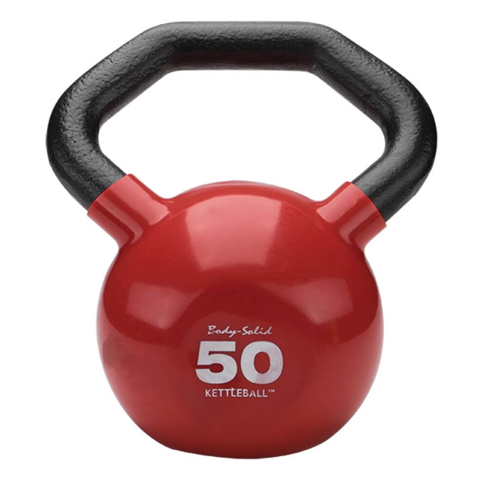 Body Solid Vinyl Dipped Kettlebells KBL - Premium Home Gym Equipment for Strength Training, CrossFit & Functional Fitness Workouts