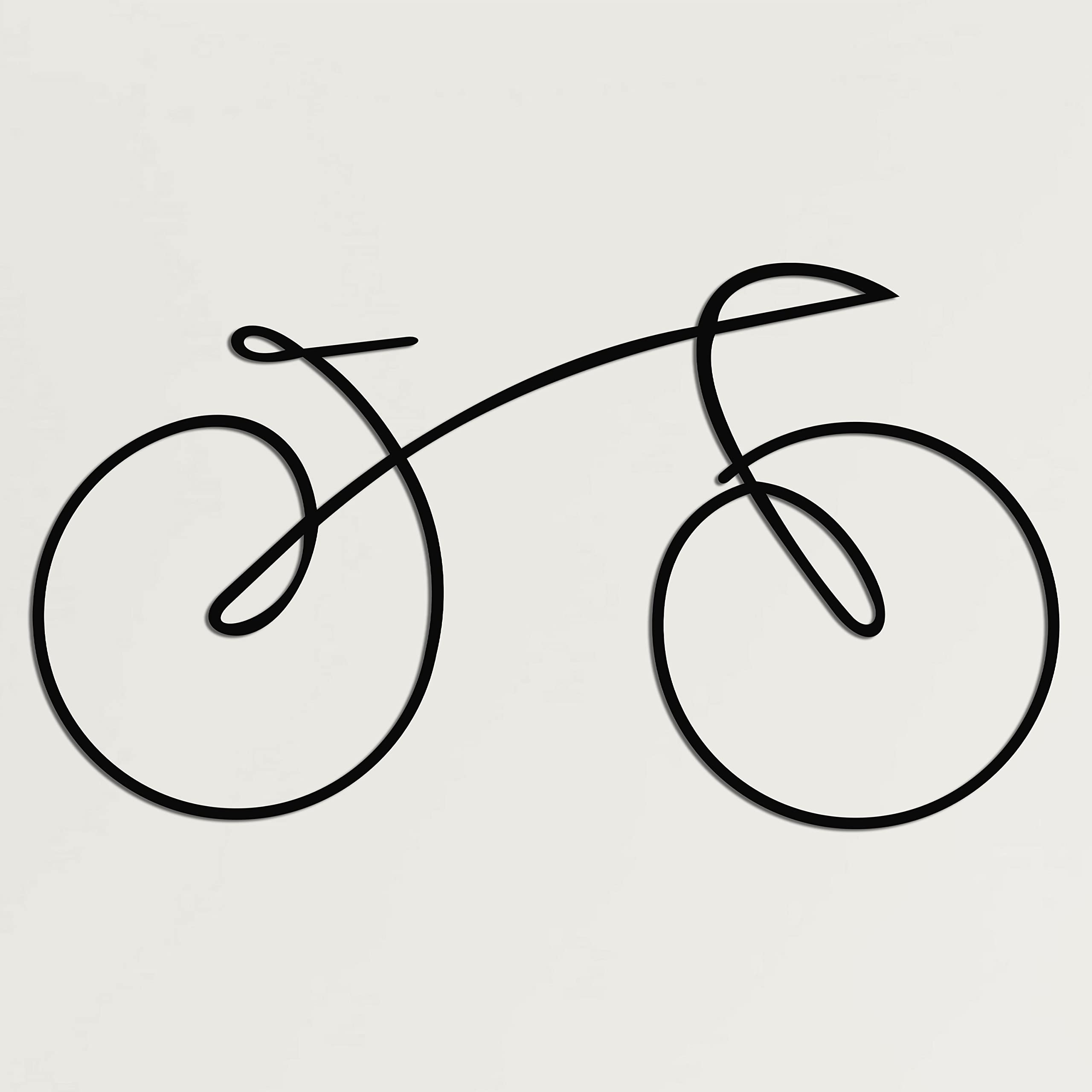 DEKADRON Metal Wall Art - Modern Geometric Bicycle Sign for Home & Living Room Decor - Unique Cyclist Gift (24