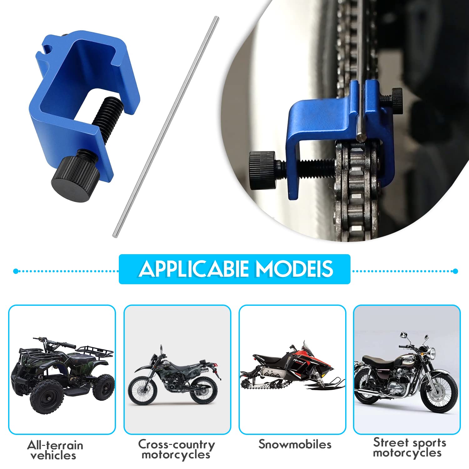 Motorcycle & ATV Chain Alignment Tool - Quick & Accurate Alignment Kit for Dirt Bikes, ATVs, UTVs - Perfect for Off-Road Maintenance & Performance Tuning