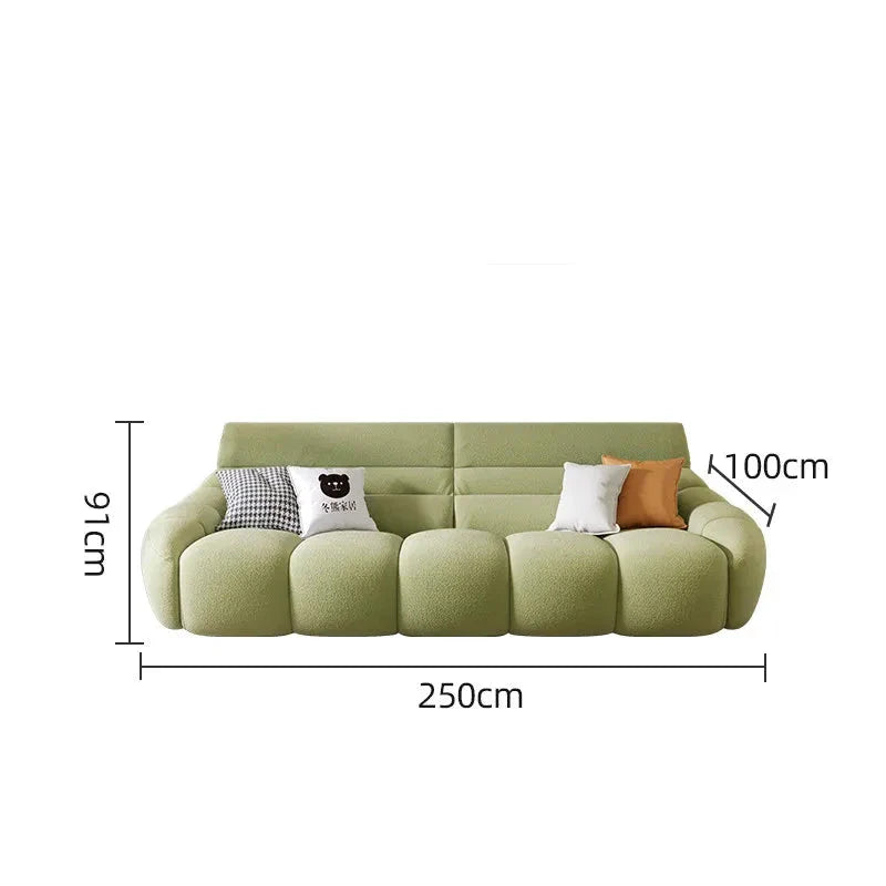 Mid Century Modern Lazy Couch Sofa Set - 3-Piece Living Room Furniture for Relaxing & Lounging - Perfect for Small Spaces, Apartments and Cozy Home Decor