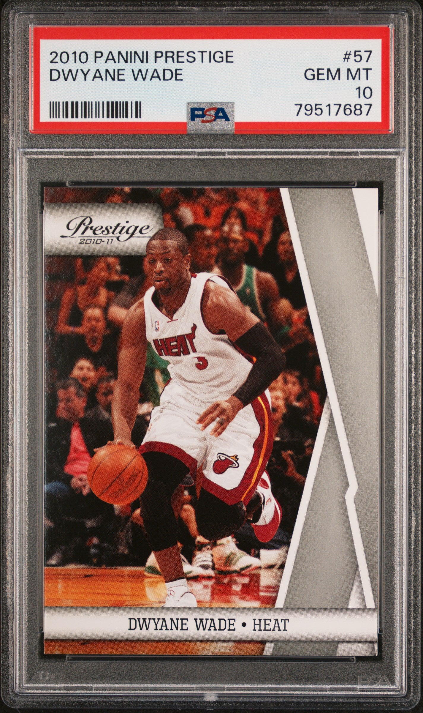 2010 PANINI PRESTIGE DWYANE WADE #57 PSA 10 GEM MINT Basketball Trading Card - Perfect for Collectors, Sports Memorabilia & NBA Fans