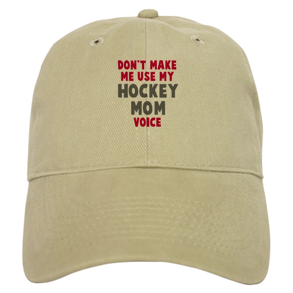 Hockey Mom Voice Adjustable Baseball Cap - Funny Sports Parent Hat for Hockey Games & Supportive Team Spirit