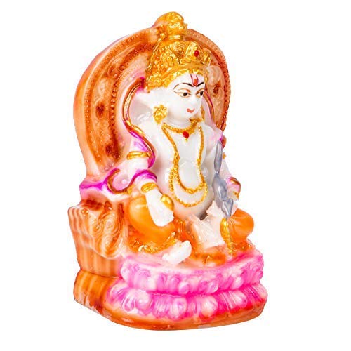 GLOOKS Kuber Marble Dust Idols - 3.50 Inch Hindu God Statue for Home Altar, Office Desk & Spiritual Decor | Handcrafted Religious Figurine for Pooja, Meditation & Gift Giving