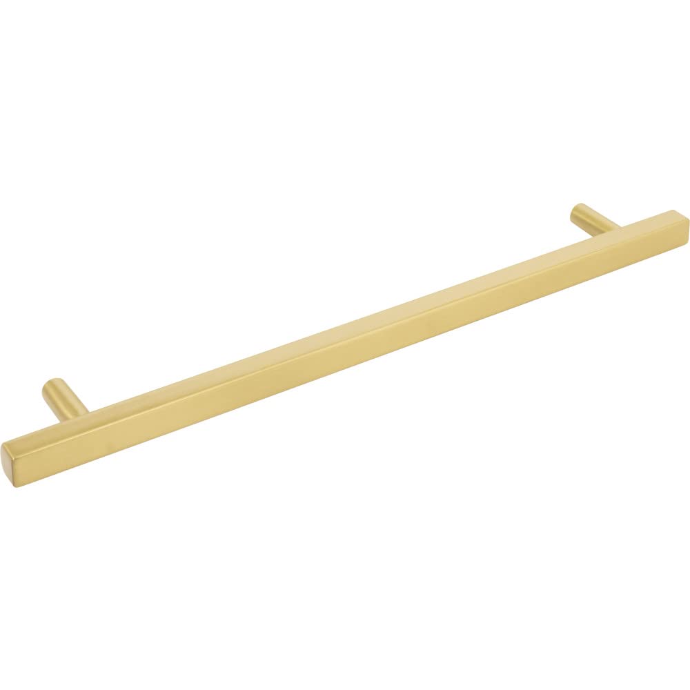Jeffrey Alexander 12 Inch Brushed Gold Square Cabinet Pull - Modern Dominique Collection Kitchen Cabinet Handle for Drawers & Cabinets - Perfect for Home Renovation & DIY Projects