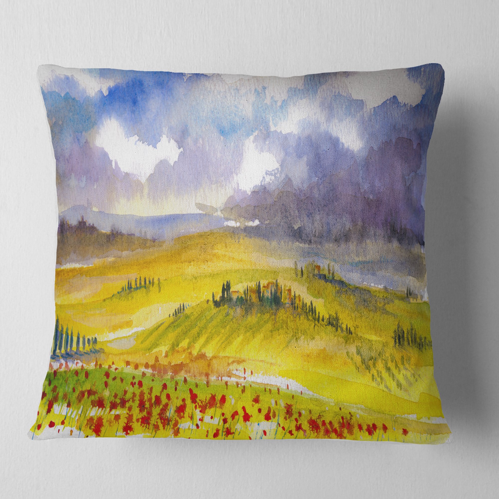 DesignQ CU9277 Soft Decorative Throw Pillow Cushion Cover 18x18 Inches, Green - Perfect for Sofa, Bed, Couch & Home Decor