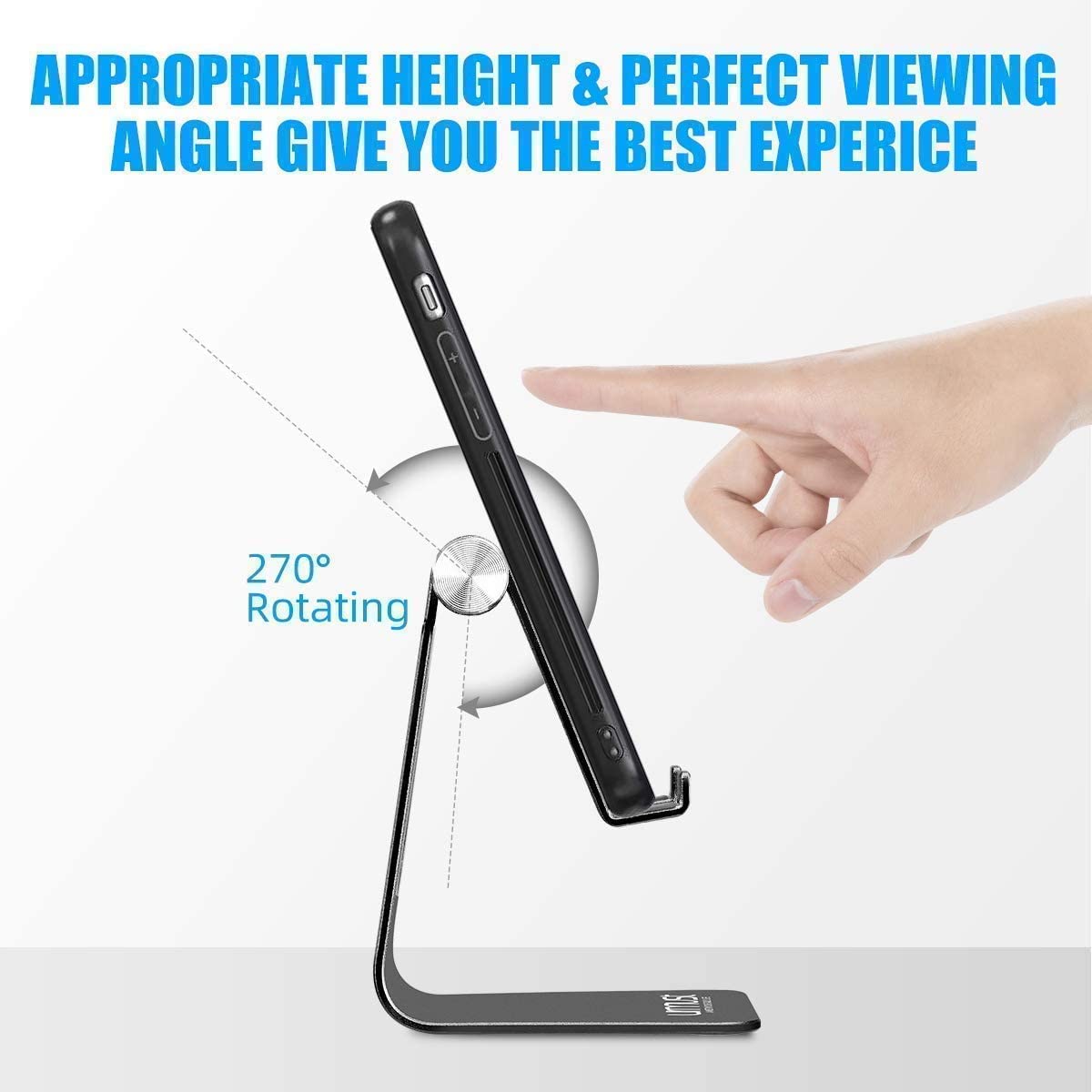 Urmust Adjustable Laptop Stand & Phone Holder Set - Ergonomic Aluminum Desktop Riser for MacBook, iPad, Notebook - Perfect for Home Office, Gaming & Workspace Organization (Black)