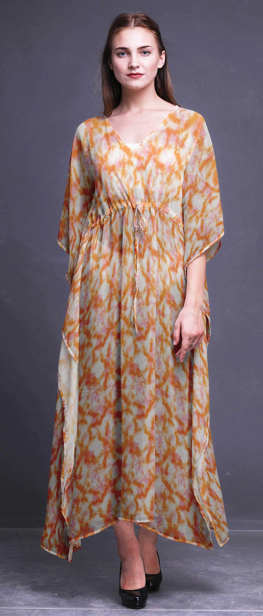 Bimba Beach Kaftan - Women's Long Maxi Dress Bikini Cover Up, Summer Kimono Style Caftan for Pool, Vacation & Boho Fashion