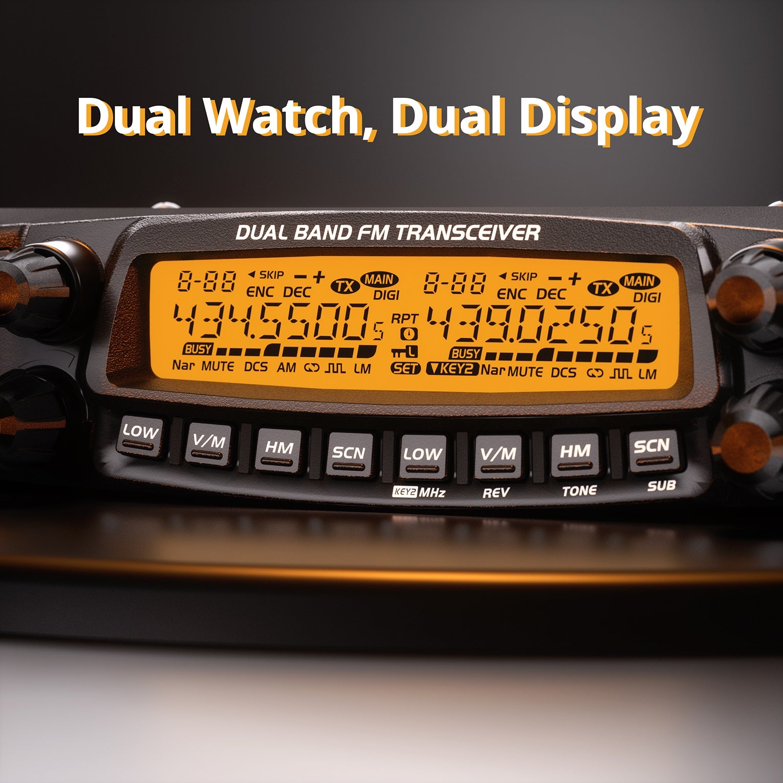 Radioddity DB50 50W Dual Band Mobile Radio with Large LCD Display | Multi-Band Receiver | 758 Channels | CHIRP Programmable | Perfect for Truckers, Off-Roading & Emergency Communication