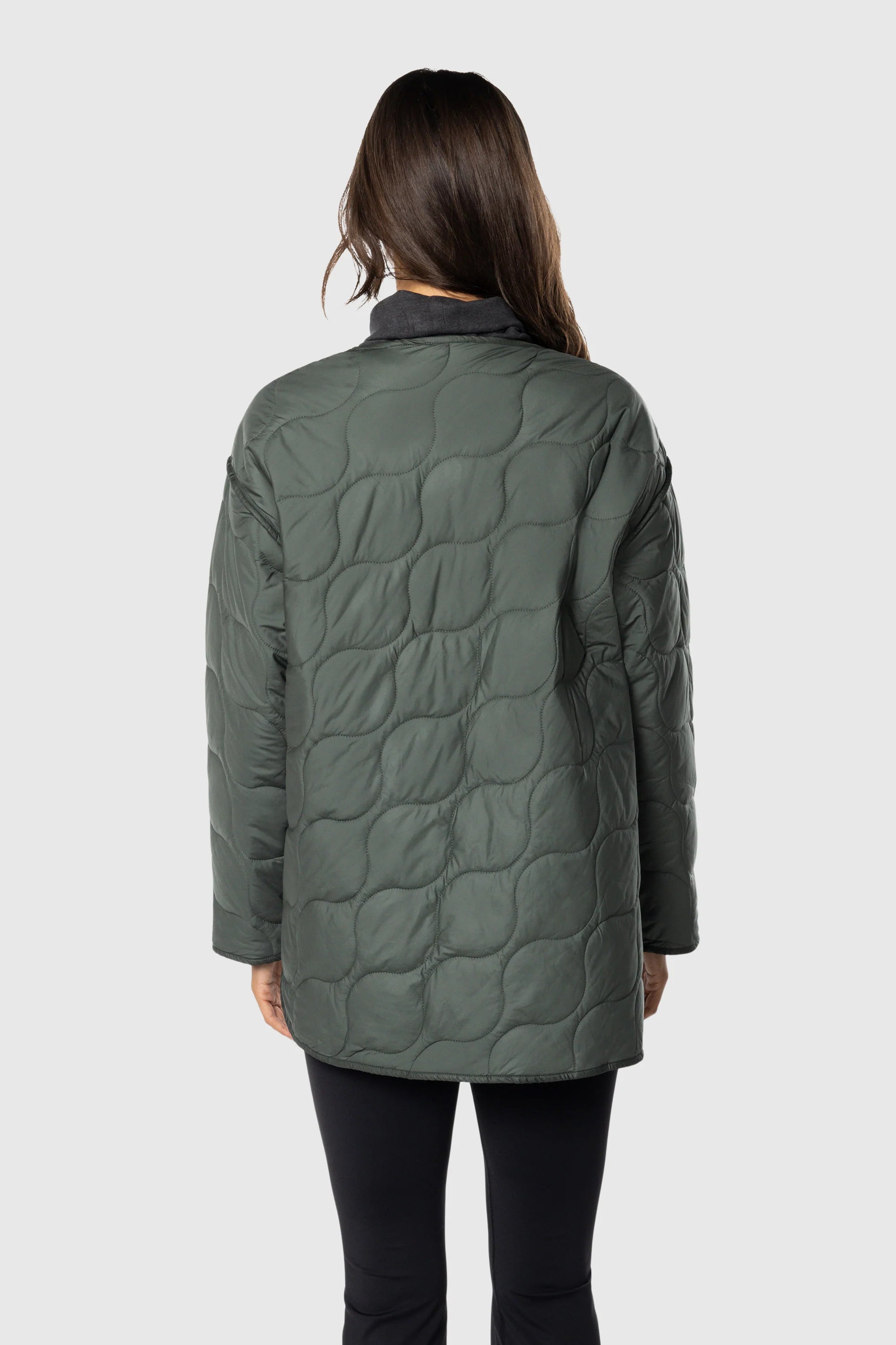 Quilted Jacket for Women - Lightweight Green Puffer Coat with Warm Filling, Water-Resistant Outdoor Winter Jacket - Perfect for Hiking, Skiing & Cold Weather Fashion