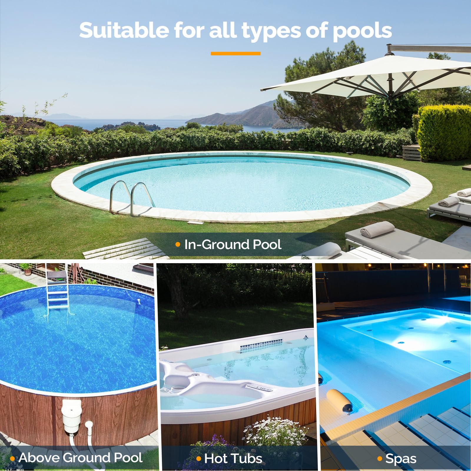VINGLI Cordless Rechargeable Handheld Pool Vacuum Cleaner - Ideal for Above Ground & In Ground Pools, Hot Tubs, Spas - Lightweight Portable Design (Yellow & Grey) | Perfect for Quick Pool Maintenance, Backyard Cleaning & Water Feature Care