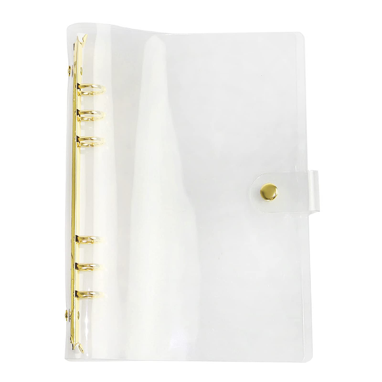 A5 6-Ring Clear Binder Cover - Transparent Soft PVC Round Ring Binder with Snap Button Closure for Loose Leaf, Notebook, School, Office & Home Organization (6-Pack) - Perfect for Students, Teachers & Professionals