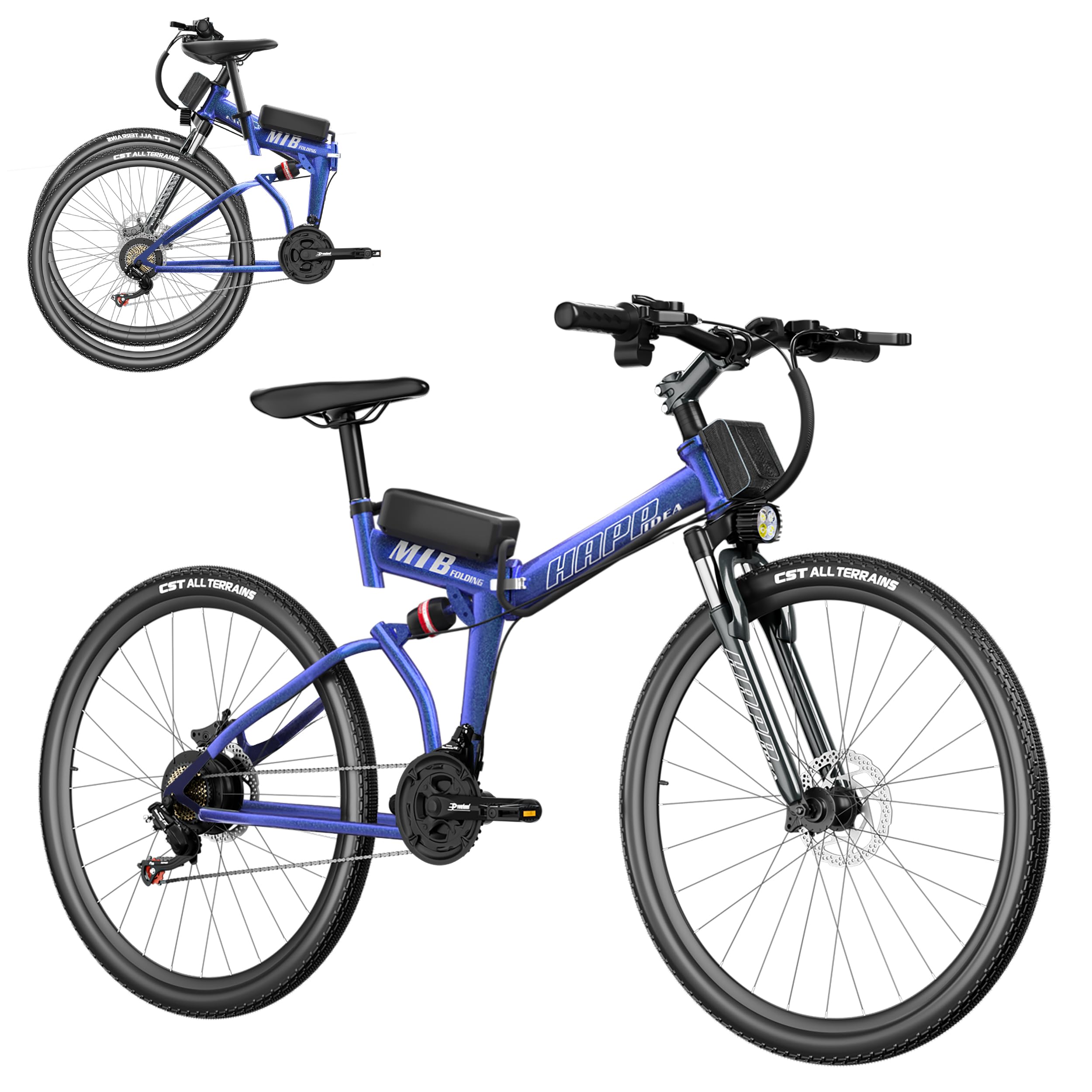 500W Foldable Electric Mountain Bike - 26