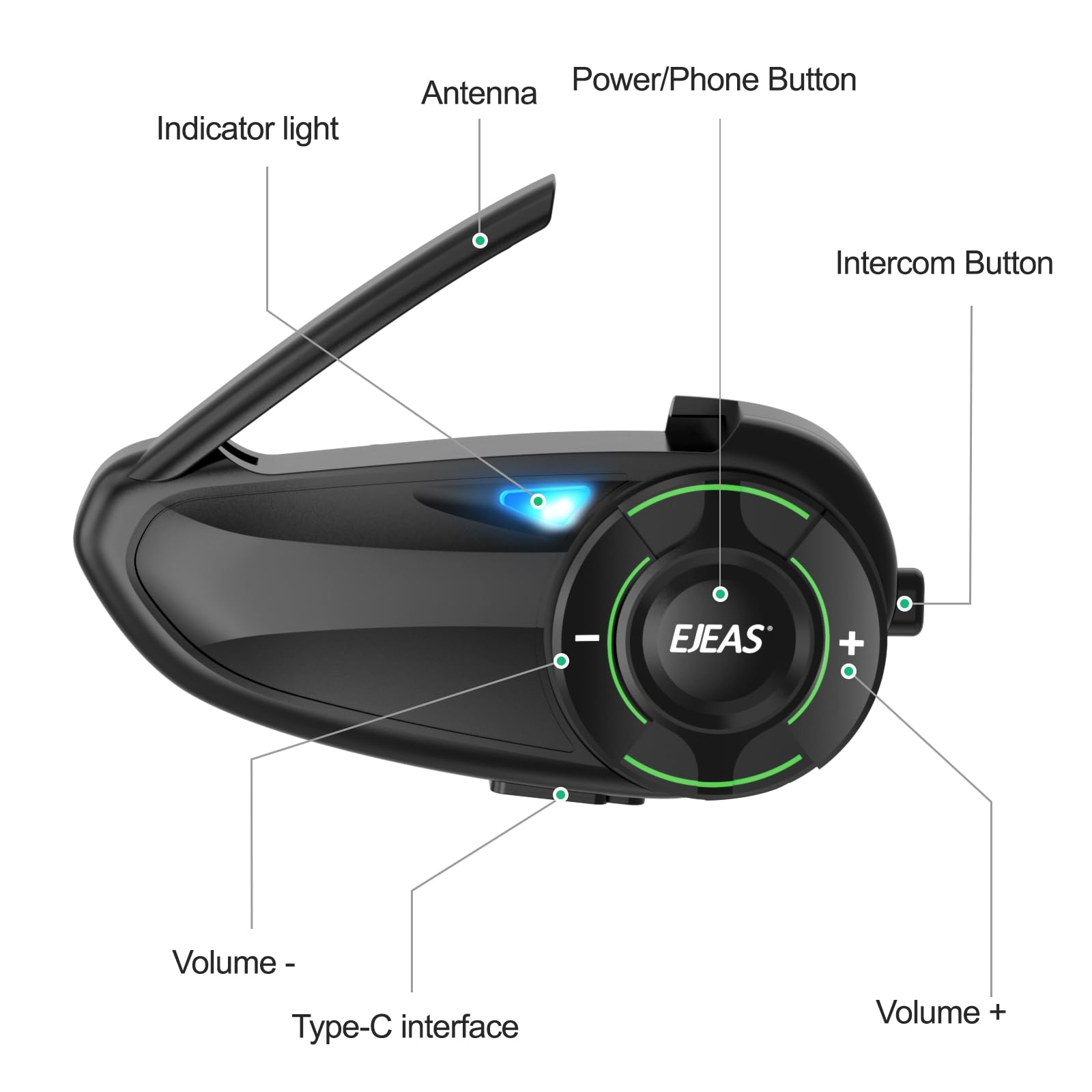 SolaMr Q8 Bluetooth Motorcycle Helmet Intercom Headset - 230 Hours Standby, 6-Way Mesh Communication, Audio Multitasking, Noise Cancellation, Music Sharing & FM Radio (2 Pack) - Perfect for Group Rides, Commuting & Adventure Touring