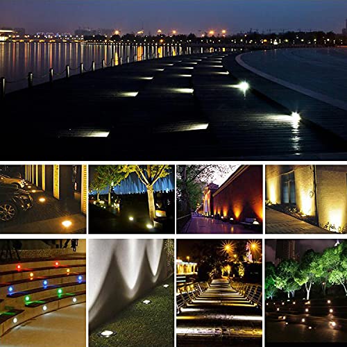 18W Yellow LED Underground Landscape Light - IP67 Waterproof Outdoor Pathway Lights, 120V Buried Garden Path Spot Recessed In-Ground Lighting for Bridge, Garden, Walkway, Driveway, and Landscape Decoration