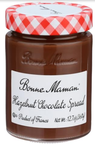 Bonne Maman Chocolate Hazelnut Spread 12.7oz (360g) - Premium French Hazelnut Cocoa Spread - Perfect for Breakfast Toast, Pancakes & Desserts - Pack of 1